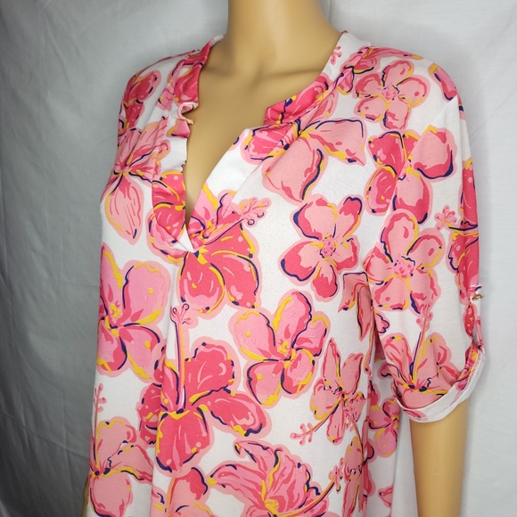 SIMPLY SOUTHERN COASTAL FLORAL TUNIC EUC SMALL - Picture 3 of 8